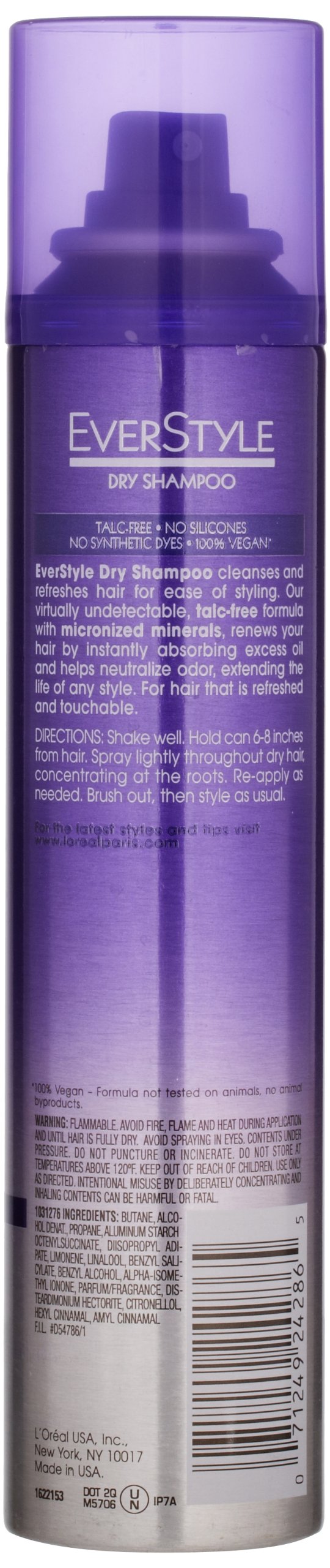 L'Oreal Everstyle Texture Dry Shampoo, 3.4 Fluid Ounce