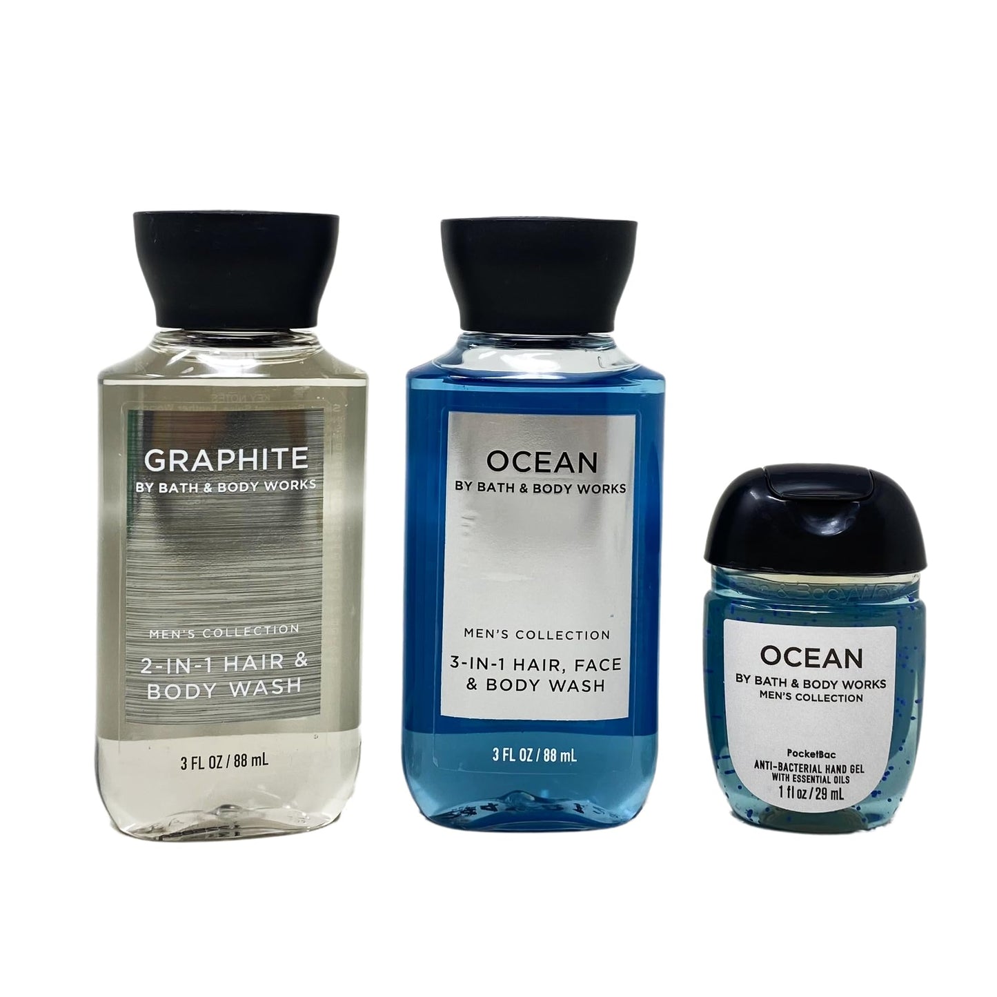 Bath & Body Works You Are The Man Men's Collection Ocean/Graphite 3 Piece Gift Bag Travel Set with a Himalayan Salts Springs Sample Soap Beauty and Personal Care Bath & Body Works