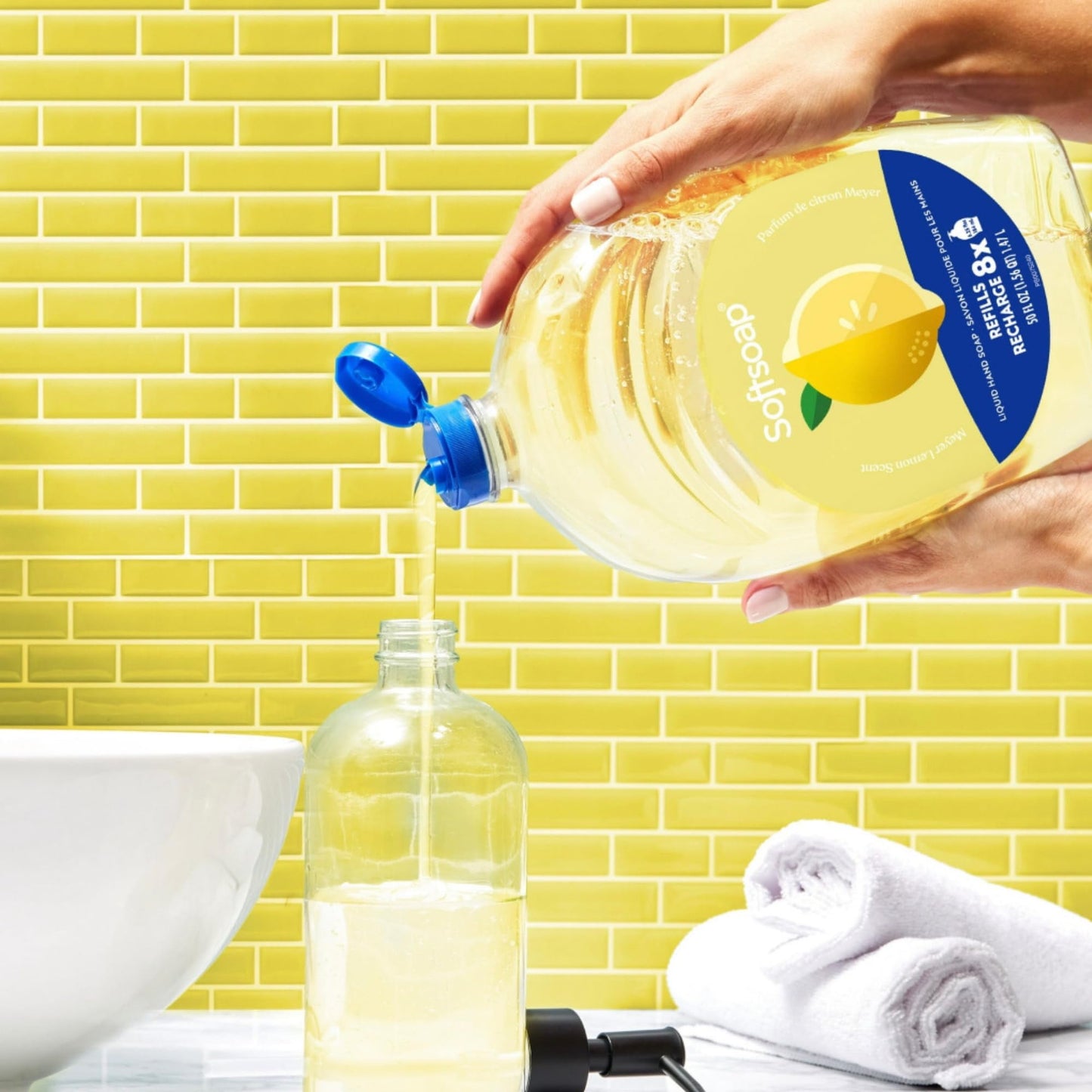 Softsoap Limited Edition Seasonal Scents | Extra Large Refill Bottles, 100 FL Oz Total, 2-50 Fl Oz Bottles for Refilling Liquid Hand Wash (Lemon) Beauty & Personal Care Softsoap