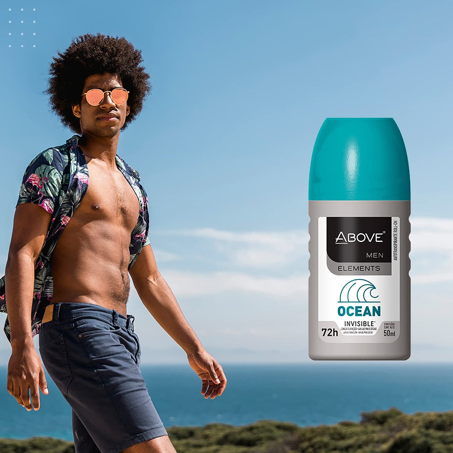 ABOVE Ocean - 72 Hour Antiperspirant Roll-On Deodorant for Men - Lemon, Bergamot, Lavender Scent - 1.7 oz Beauty and Personal Care ABOVE