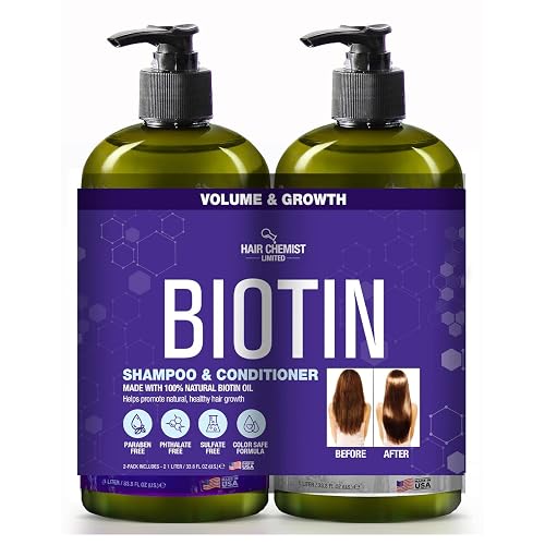 Hair Chemist Biotin Pro-Growth Shampoo & Conditioner 2-PC Gift Set - Includes 33.8oz Shampoo & 33.8oz Conditioner Beauty & Personal Care Difeel
