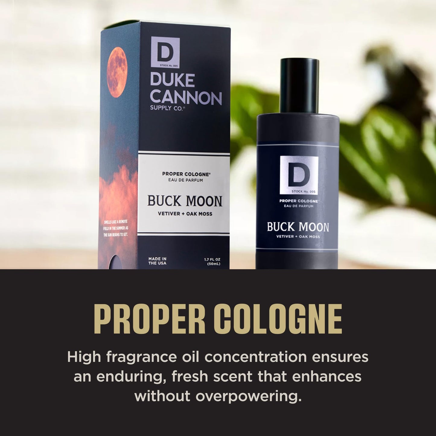 Duke Cannon Proper Cologne Buck Moon | Men's Eau de Parfum | Lime and Vetiver | Warm, Earthy, Long-Lasting Scent | 1.7 fl oz Beauty & Personal Care Duke Cannon Supply Co.