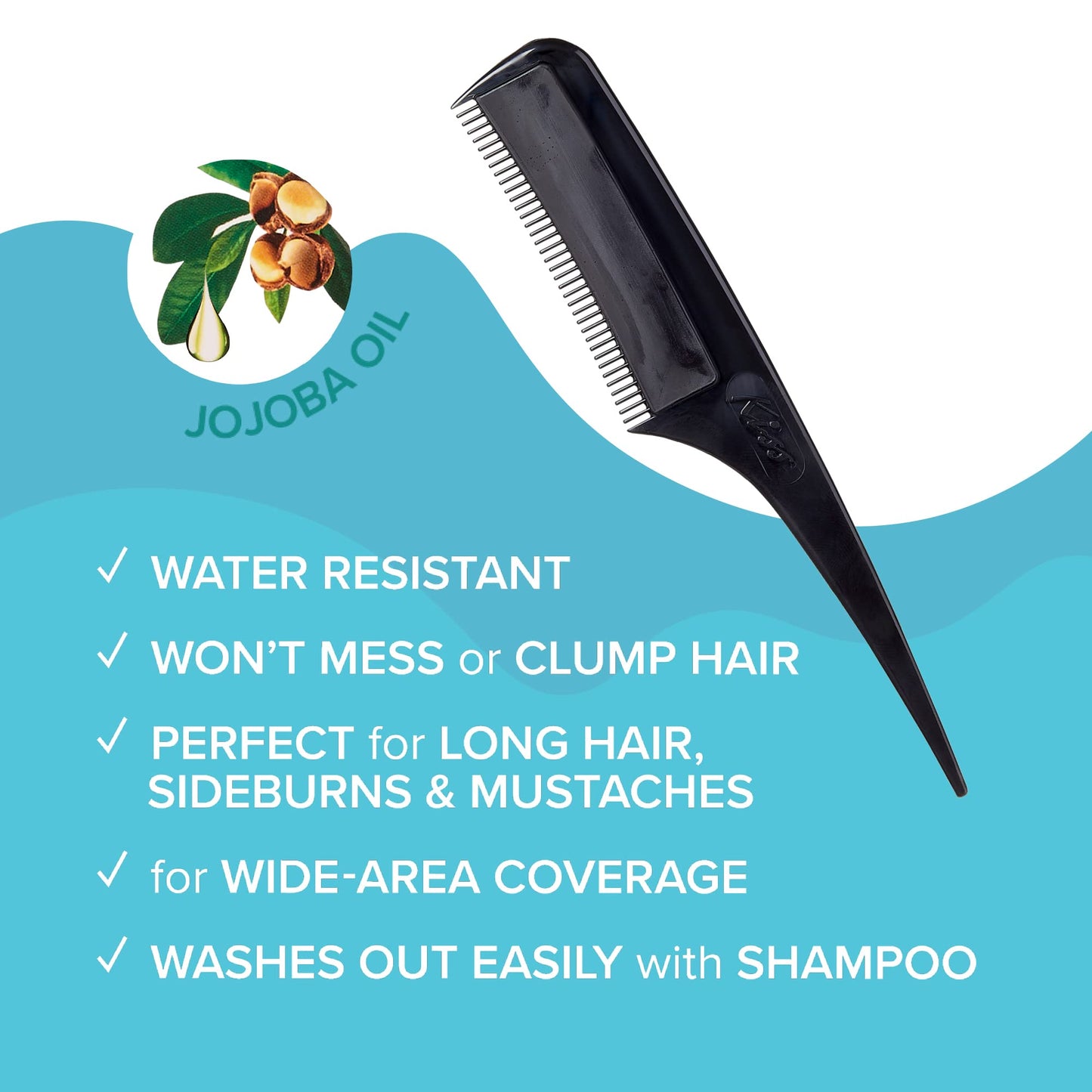 RED by Kiss Quick Cover Root Touch Up Comb Type Water-Resistant Temporary Gray Concealer Cover Up Brush for Hair and Beard (Black) Beauty & Personal Care Red by Kiss