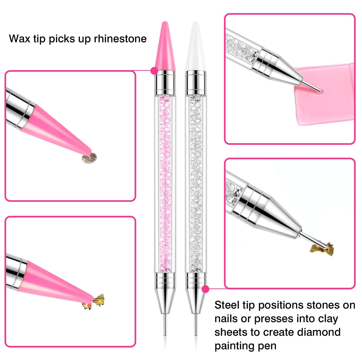 VANALIA Rhinestone Picker Tool, 2 Bedazzling Pen, 6 Extra Wax Tips&Tweezer Beauty and Personal Care VANALIA