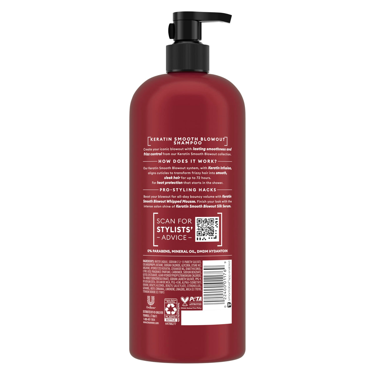 TRESemmé Shampoo Keratin Smooth with Up to 72 HR Frizz Control, with our Lamellar-Discipline Formula for our Keratin Conditioner, 28 fl oz