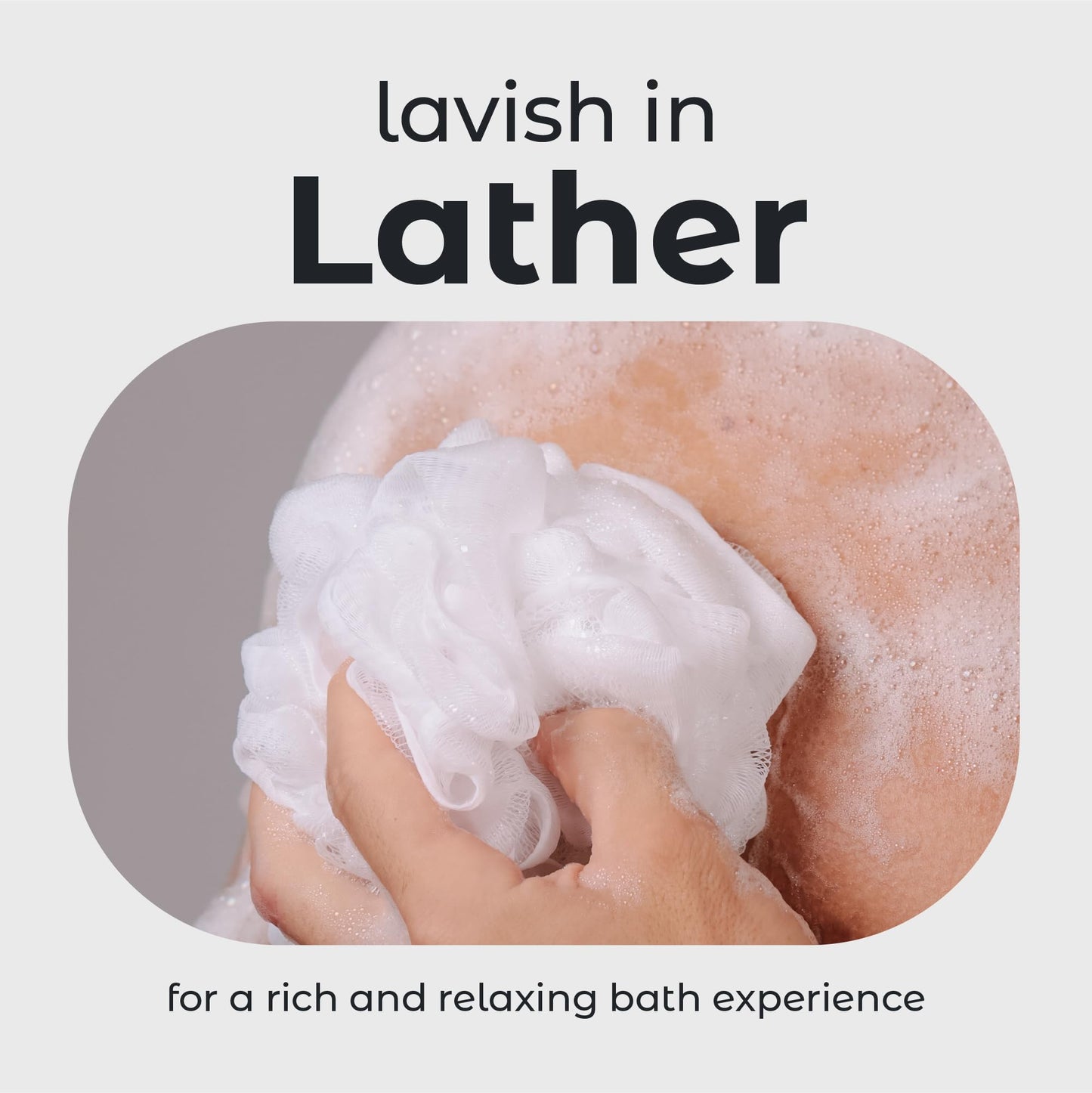 MainBasics Bath Shower Loofah Sponge Pouf Body Scrubber Exfoliator Body Wash Sponge (Set of 3, Airy Blossom) Beauty & Personal Care MainBasics