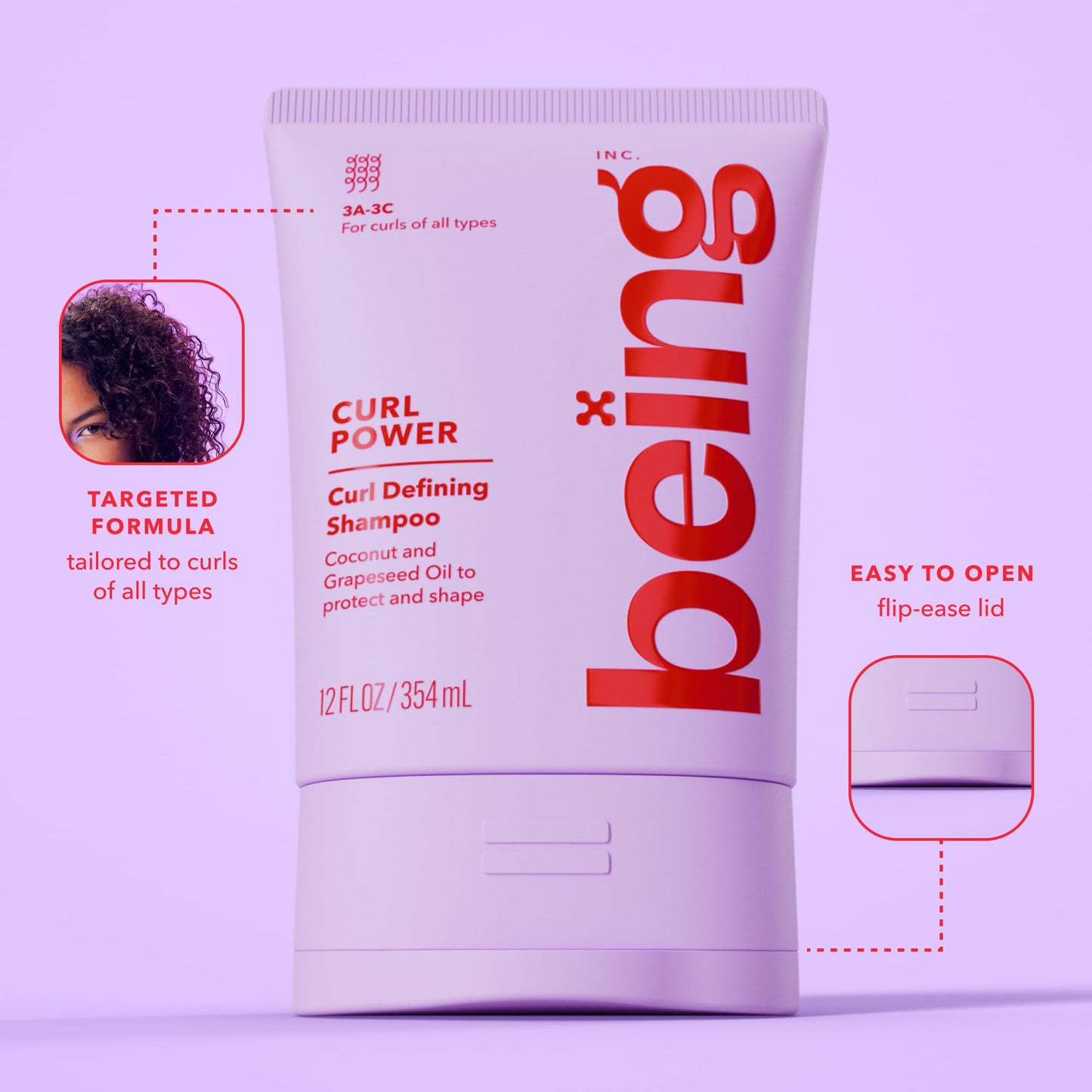 being CURL POWER Curl Defining Shampoo and Conditioner Set 354mL with Coconut and Grapeseed Oil Beauty & Personal Care BEING INC