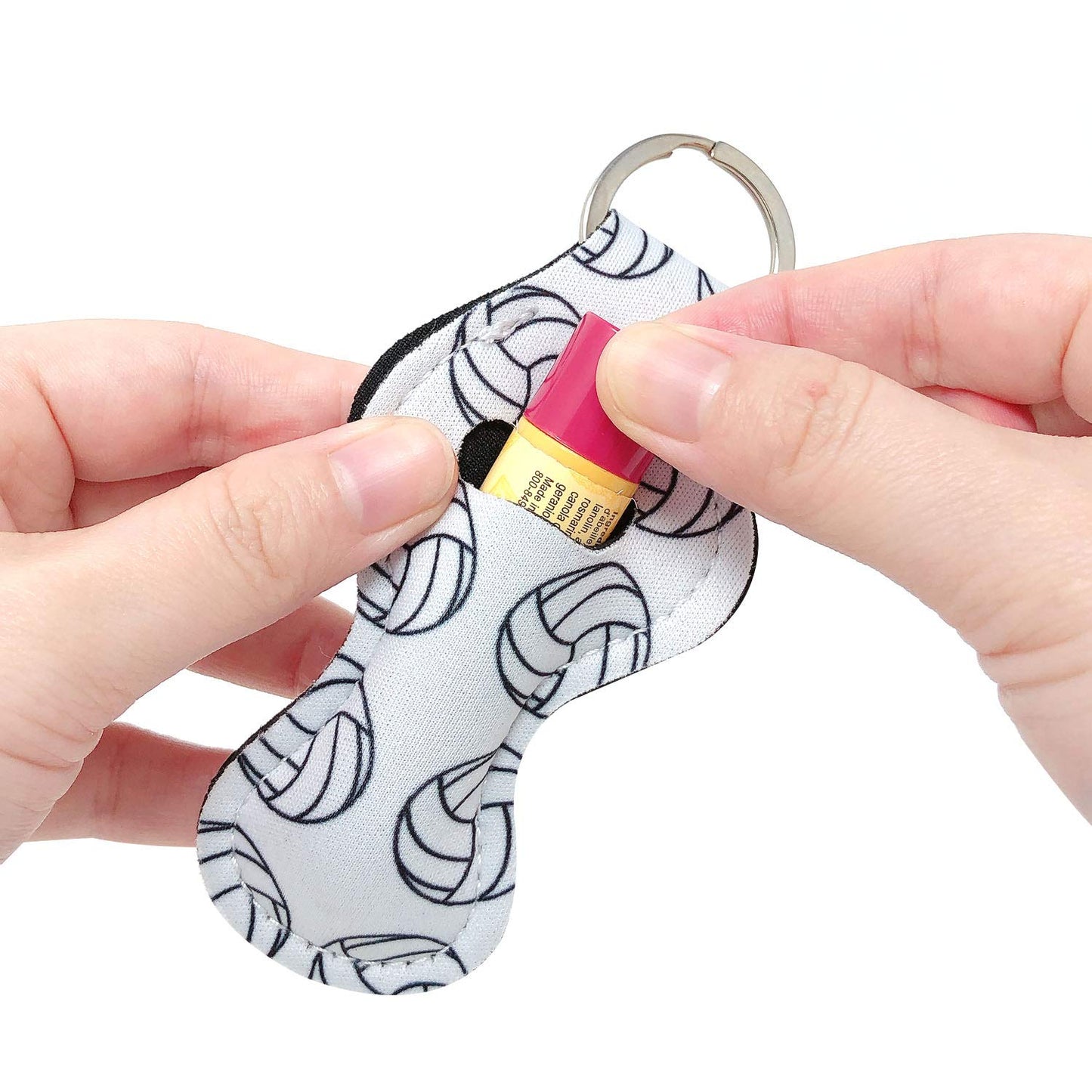 allydrew 10 Pack Chapstick Holder Keychain, Keyring for Lip Balm Lip Gloss Lipstick with 10 Pieces Metal Keyring Clasps, Volleyball Beauty & Personal Care allydrew