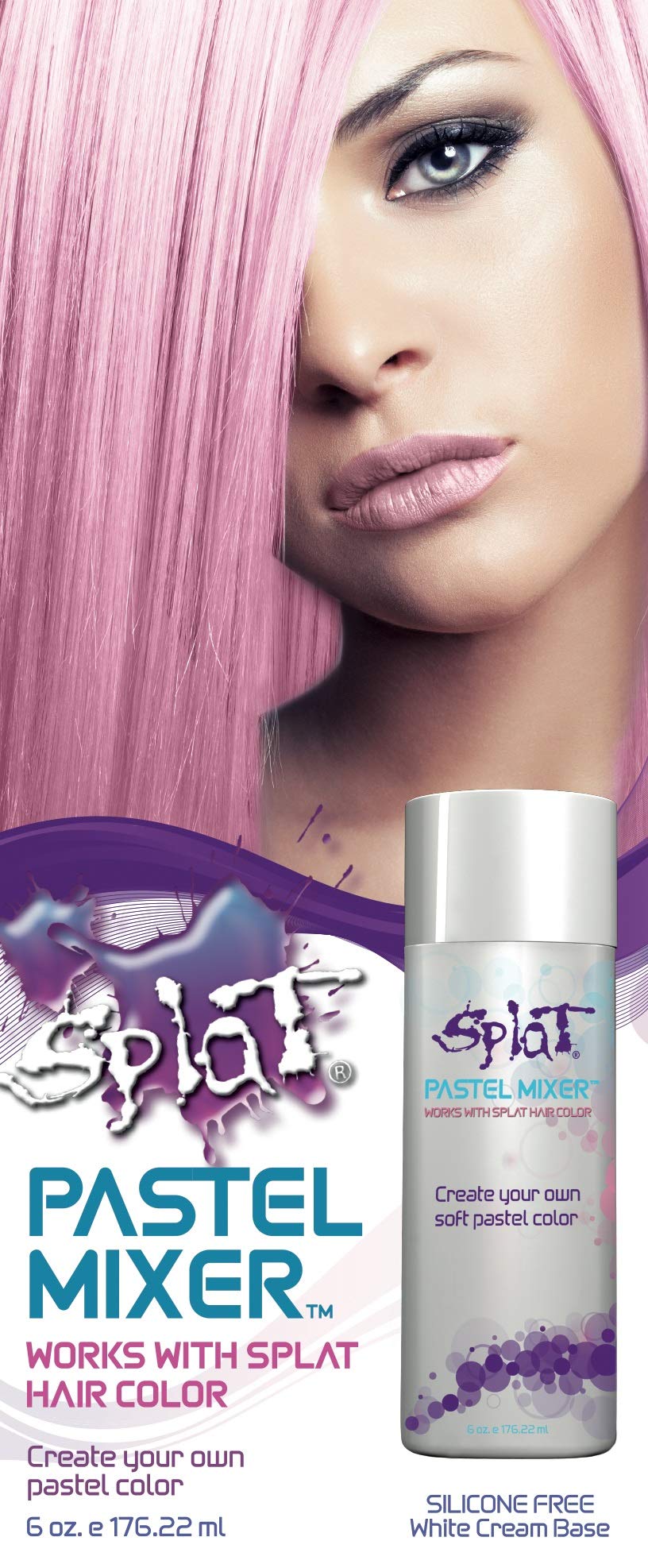 Splat | Pastel Mixer Kit | White Cream Base 6 oz. | Semi-Permanent Hair Dye | Vegan and Cruelty-Free Beauty & Personal Care Splat