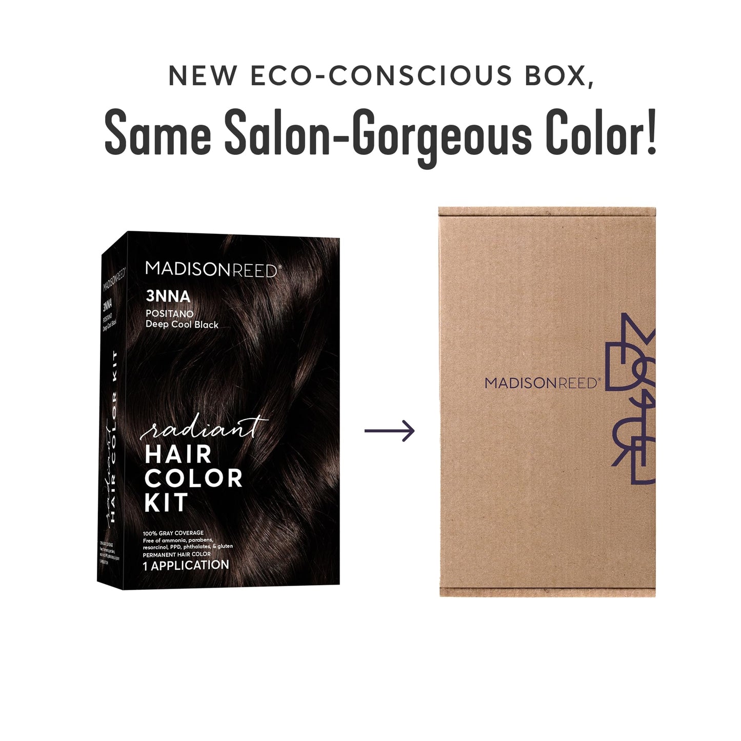 Madison Reed Radiant Hair Color Kit - 3NNA Cool Black-Brown with Ash Undertones (Positano Black), Dimensional Gray Hair Blending Permanent Hair Dye Beauty & Personal Care Madison Reed