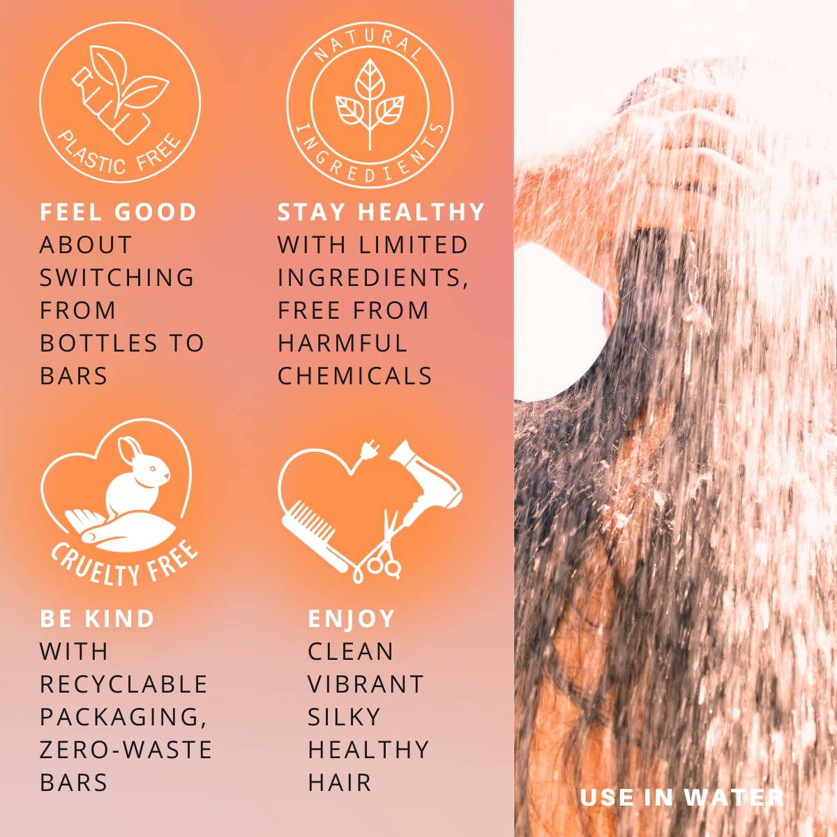 SPIRALEAF Solid Shampoo Bar & Conditioner Bar Set, ORANGE ZEST Limited Ingredients, Concentrated Formula, Fragrance-Free, Dye-Free, Premium Hair Care Beauty & Personal Care Spiraleaf
