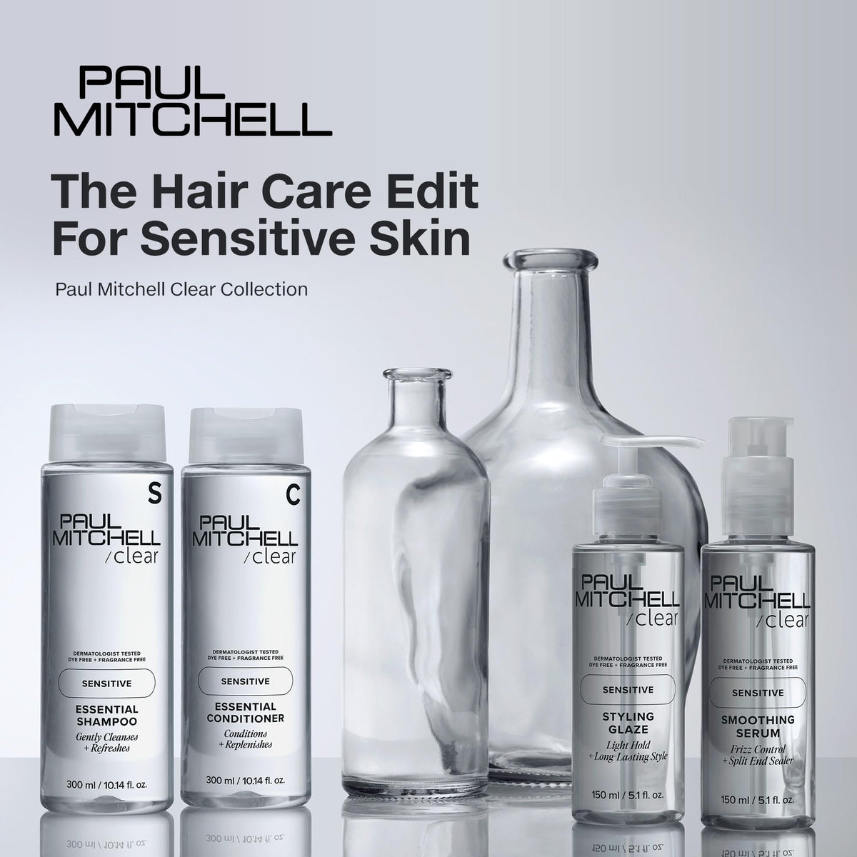 Paul Mitchell Clear Essential Shampoo, Fragrance Free, For Sensitive Scalp + Skin, 10.14 fl. oz.