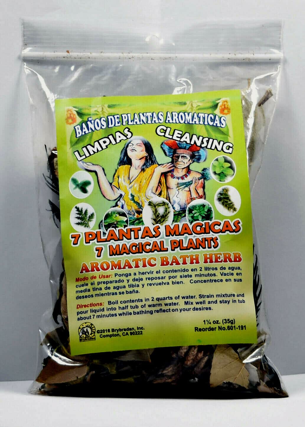 1 PC Aromatic Soothing Herbal Bath 7 Magical Plants Cleansing 7 PLANTAS MAGICAS LIMPIAS BANO DE PLANTAS AROMATICAS - Made in USA - 1 OZ Beauty and Personal Care Brybradan