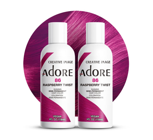 Adore Semi Permanent Hair Color (086 Raspberry Twist) (2 Pack) | Vegan & Cruelty-Free Pink Hair Dye | No Ammonia, No Peroxide, No Alcohol | 4 Fl Oz Beauty & Personal Care Adore