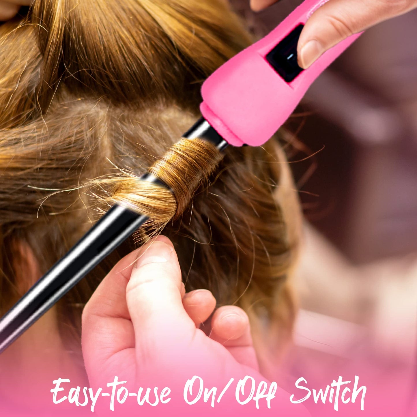 Herstyler Baby Curls Small Curling Wand - Mini Curling Iron - 1/2 to 3/4 Tapered - Small Barrel - Skinny - Pink Beauty & Personal Care HerStyler
