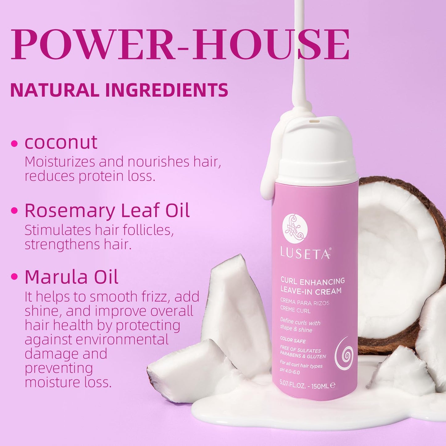 Luseta Curl Defining Cream Enhances Waves and Curls Hydrating and Moisturizing Leave in Cream for Curly Hair Frizz Control Add Shine Sulfate Free 5.07 Beauty & Personal Care L LUSETA