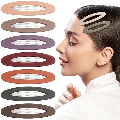CustomyLife 7pcs Matte Snap Hair Clip for Women, Non-Slip Large Enamel Hair Barrettes Alligator, Rustproof Oval Hair Pin Accessories for Long Short Beauty & Personal Care CustomyLife