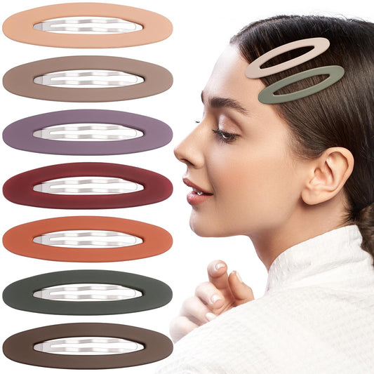 CustomyLife 7pcs Matte Snap Hair Clip for Women, Non-Slip Large Enamel Hair Barrettes Alligator, Rustproof Oval Hair Pin Accessories for Long Short Beauty & Personal Care CustomyLife