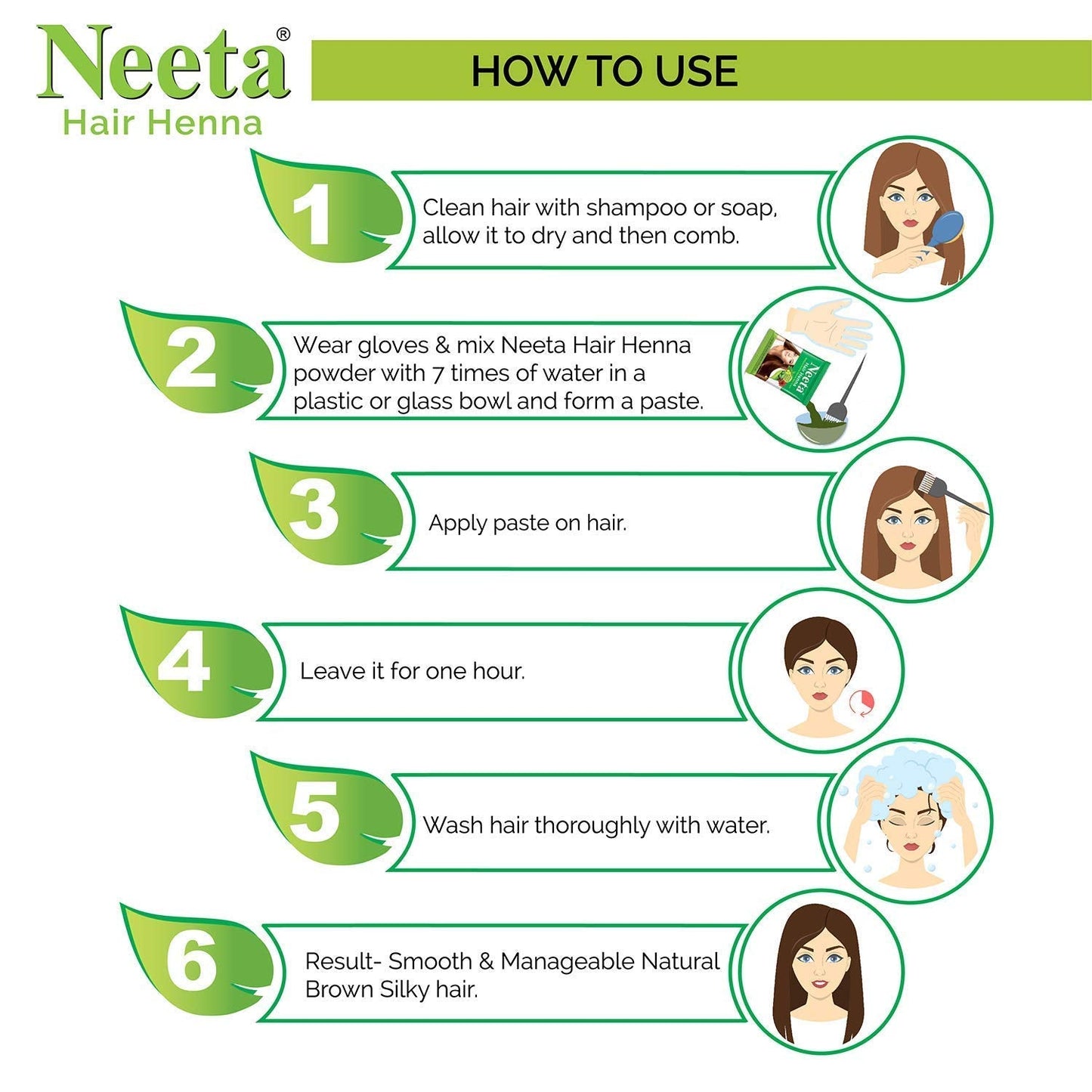 Neeta Hair Henna Powder Enriched With Natural Herbs, Ammonia Free Henna Hair Dye - Natural Brown - 4.41Oz Beauty & Personal Care Neeta
