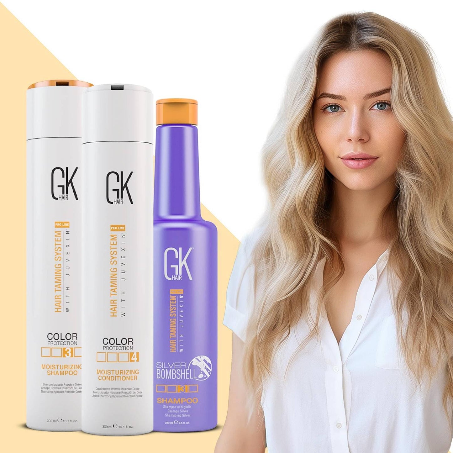 GK HAIR Moisturizing Shampoo and Conditioner Set - Silver Bombshell Shampoo for Dry, Frizzy, Damaged, and Color-Treated Hair - Nourishing Formula Beauty & Personal Care GK HAIR