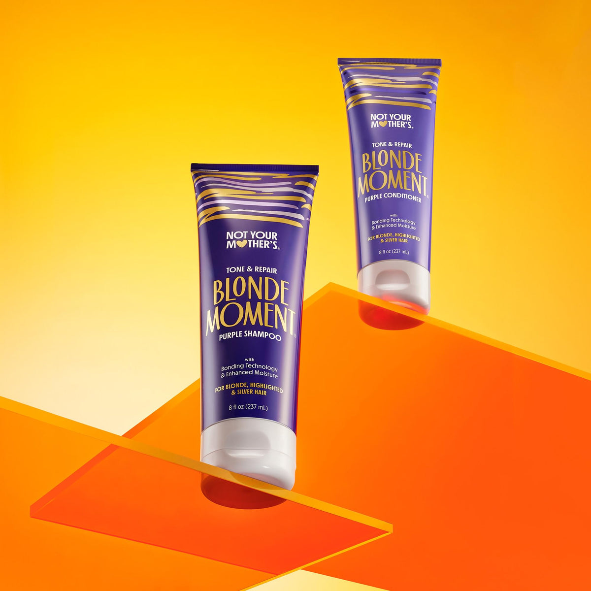 Not Your Mother's Blonde Moment Purple Shampoo and Conditioner (2-Pack) - 8 fl oz - Ideal for Blonde, Highlighted Brunette, Silver Hair - Helps with