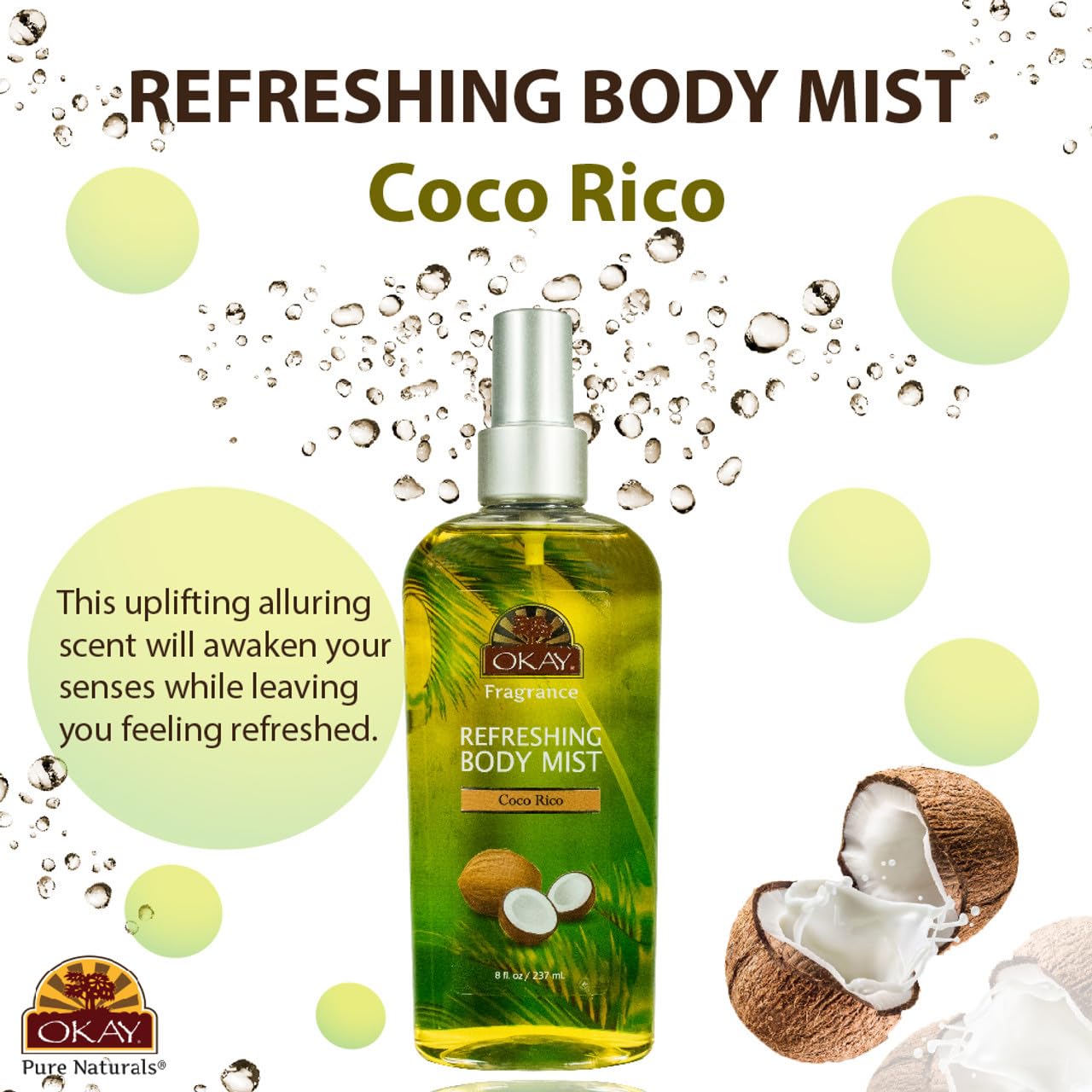 Refreshing Body Mist Coco Rico Leaves You Beautifully Scented Fully Refreshed Will Awaken Your Senses Leaving You Feeling Revitalized Silicone,Paraben Beauty & Personal Care OKAY