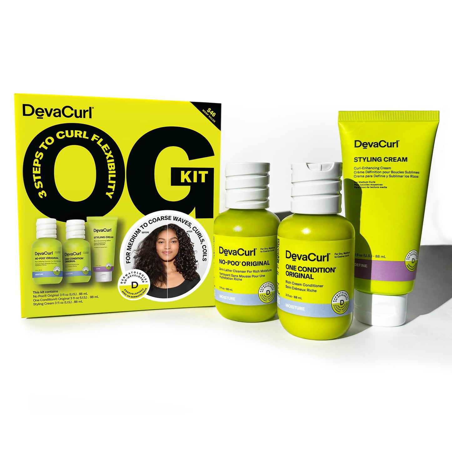 DevaCurl OG Kit | Original Curl Routine | No Poo Original | One Condition Original | Styling Cream | Travel Sizes Beauty & Personal Care DevaCurl