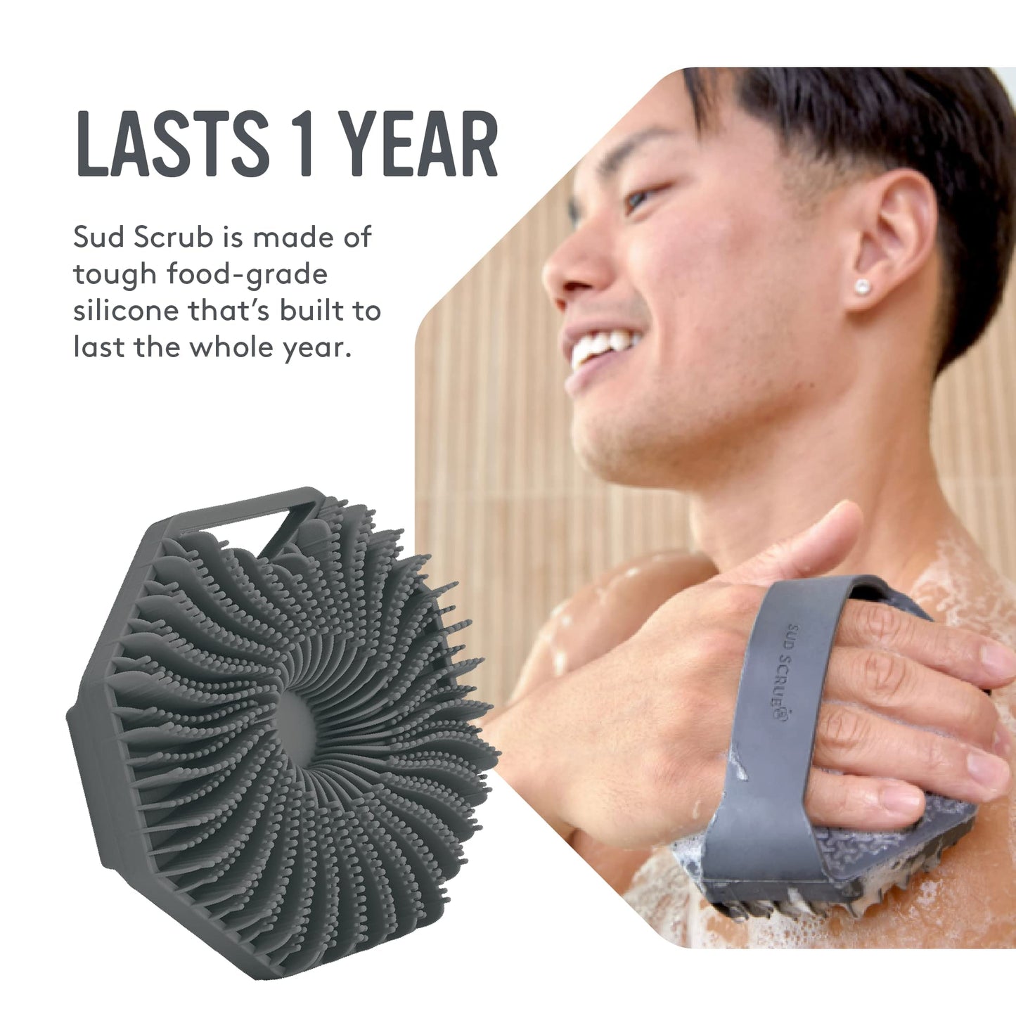 Sud Scrub® Antimicrobial Silicone Body Scrubber, Exfoliating Body Scrubber for Sensitive Skin, Eco Friendly Shower Scrubber for Body, Silicone Body Beauty & Personal Care Sud Scrub