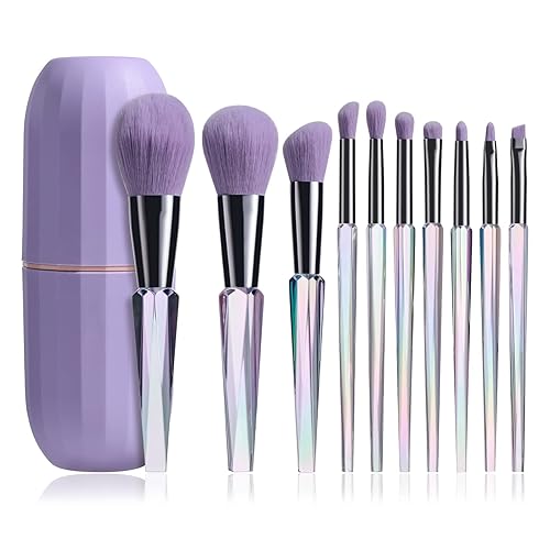 Oneleaf Makeup Brushes 10 Pcs Premium Synthetic Bristles Crystal handle Kit,Kabuki Foundation Blending Face Powder Blush Concealers Eye Shadow Brush Beauty & Personal Care oneleaf