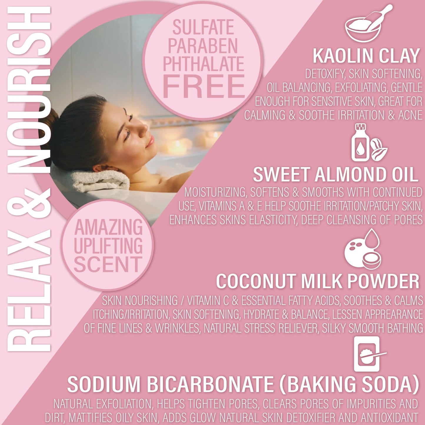 Luxiny Vegan Milk Bath Soak Made with Moisturizing Coconut Milk Powder & Sweet Almond Oil for a Bath Bomb Dust Soothing Fizz & Relaxing Soak, 8 oz.… Beauty & Personal Care Luxiny