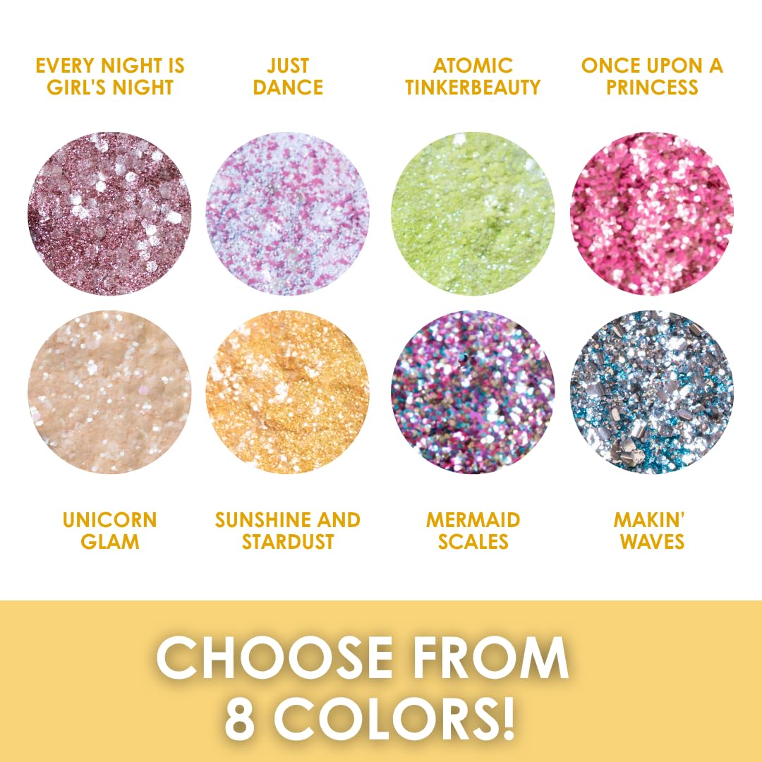 Biodegradable Glitter, 8 Colors, Vegan, for Hair and Body, Safe for Children (Sunshine & Stardust) Beauty & Personal Care Great Pretenders