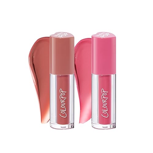ColourPop HydraPop Glossy Lip Stain Duo - Pink & Warm Nude Hydrating Lip Gloss Set That Fades Into A Soft Tint - Non-Drying & Long-Lasting Beauty & Personal Care ColourPop