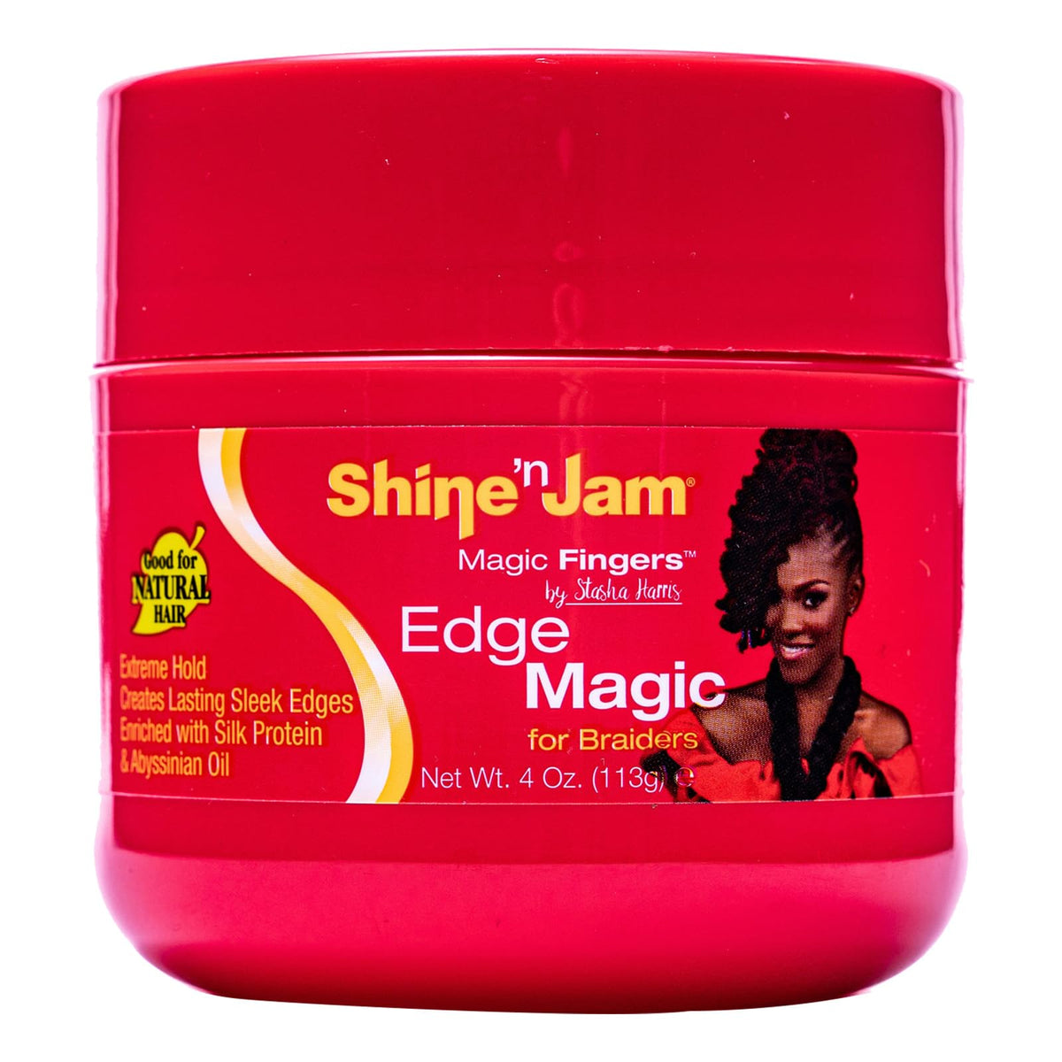 AmPro Shine-n-Jam Magic Fingers Edge Control - Provides Firm Hold with Non-Greasy Shine - Strengthens Hair with Silk Proteins and Softens Beauty & Personal Care AmPro