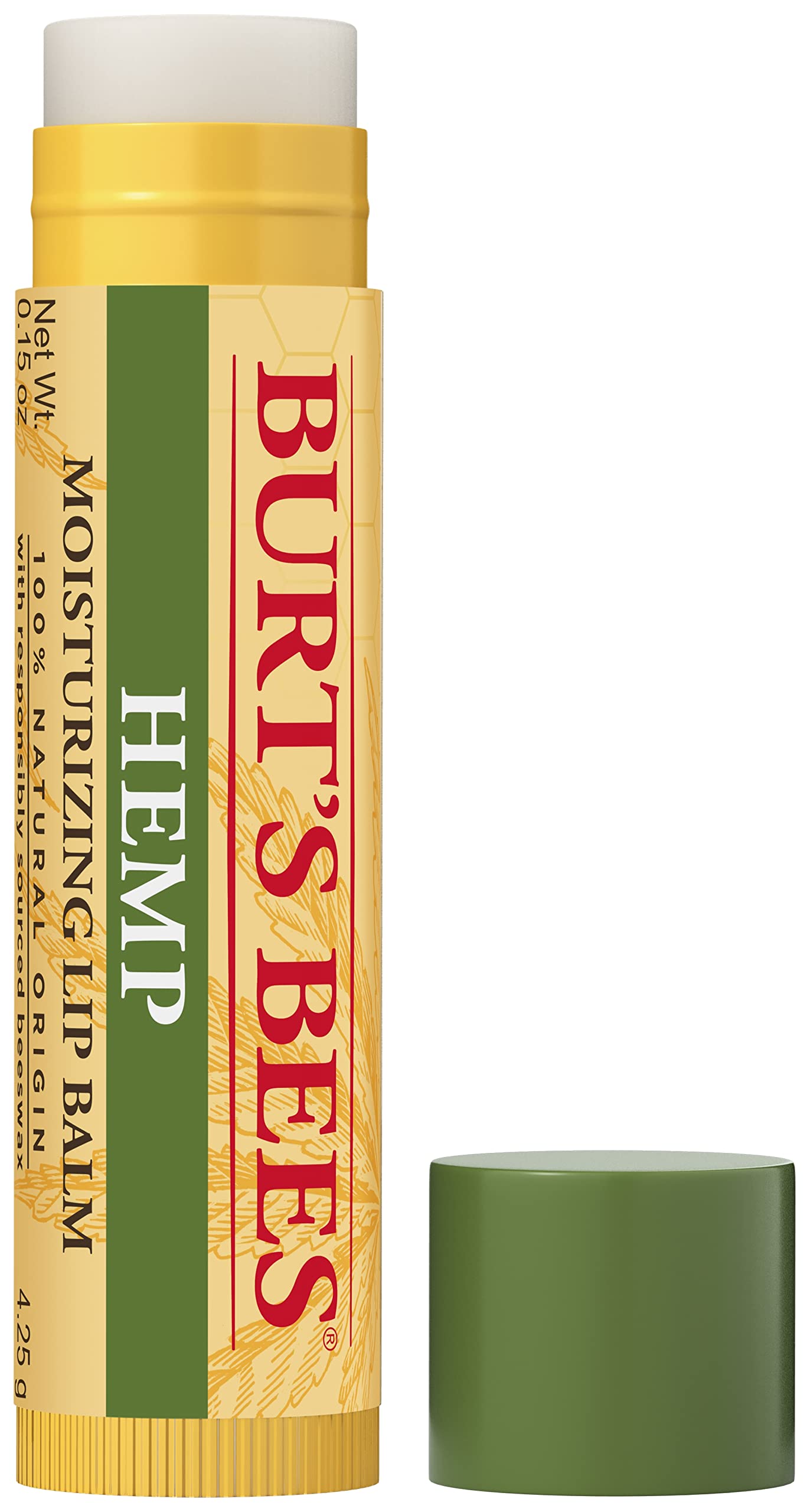 Burts Bees 100% Natural Origin Moisturizing Lip Balm, Hemp with Beeswax, 0.15 Oz Beauty & Personal Care Burt's Bees