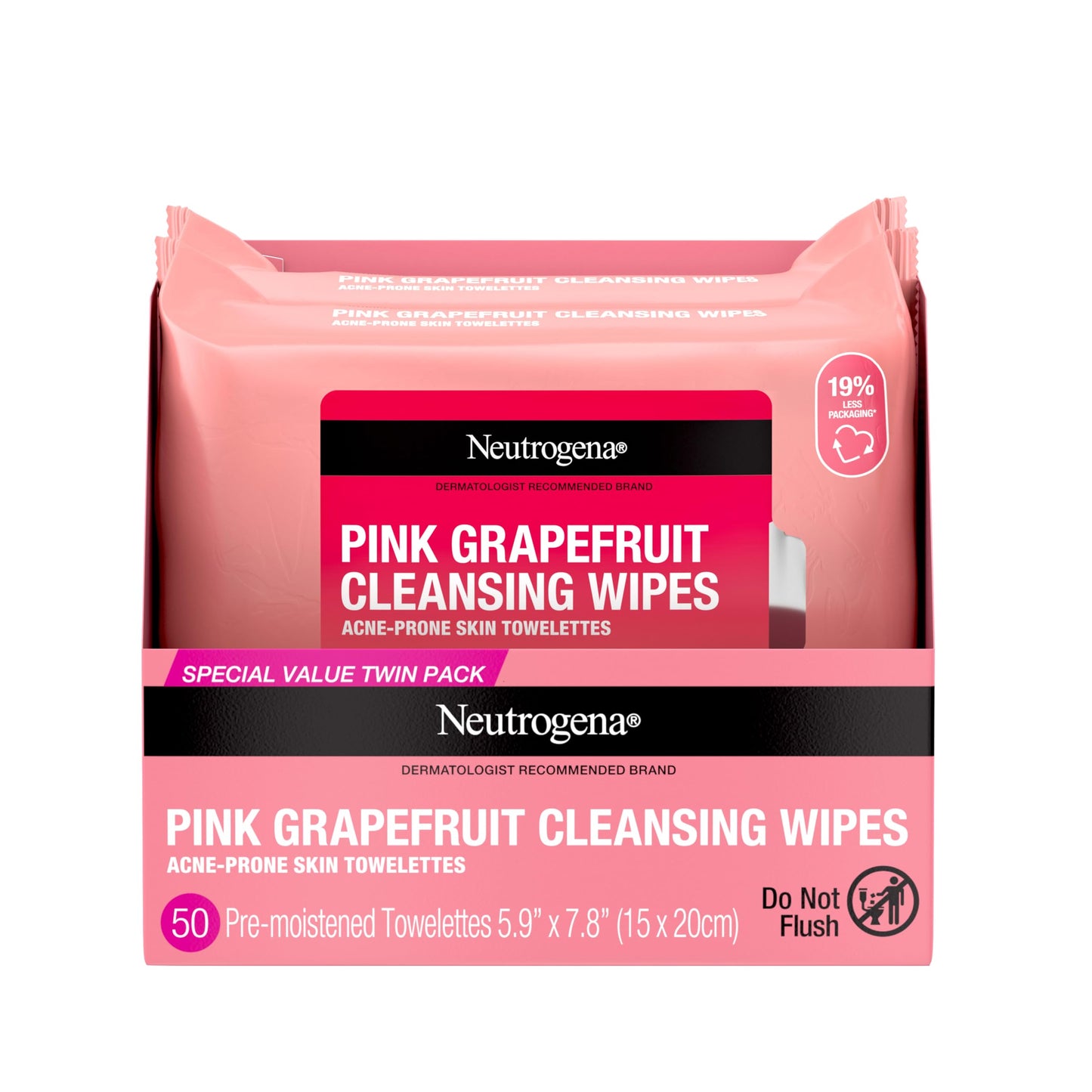 Neutrogena Makeup Remover Cleansing Towelettes, Pink Grapefruit, 25 Count, Twin Pack Beauty & Personal Care Neutrogena