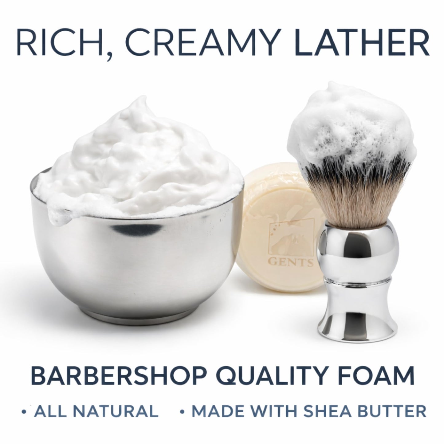 GENTS Men’s Traditional Wet Shaving Kit - 3 Piece Stainless Steel Set with Steel Bowl, Natural Shave Soap & Synthetic Brush - Perfect Grooming Gift Beauty and Personal Care G.B.S