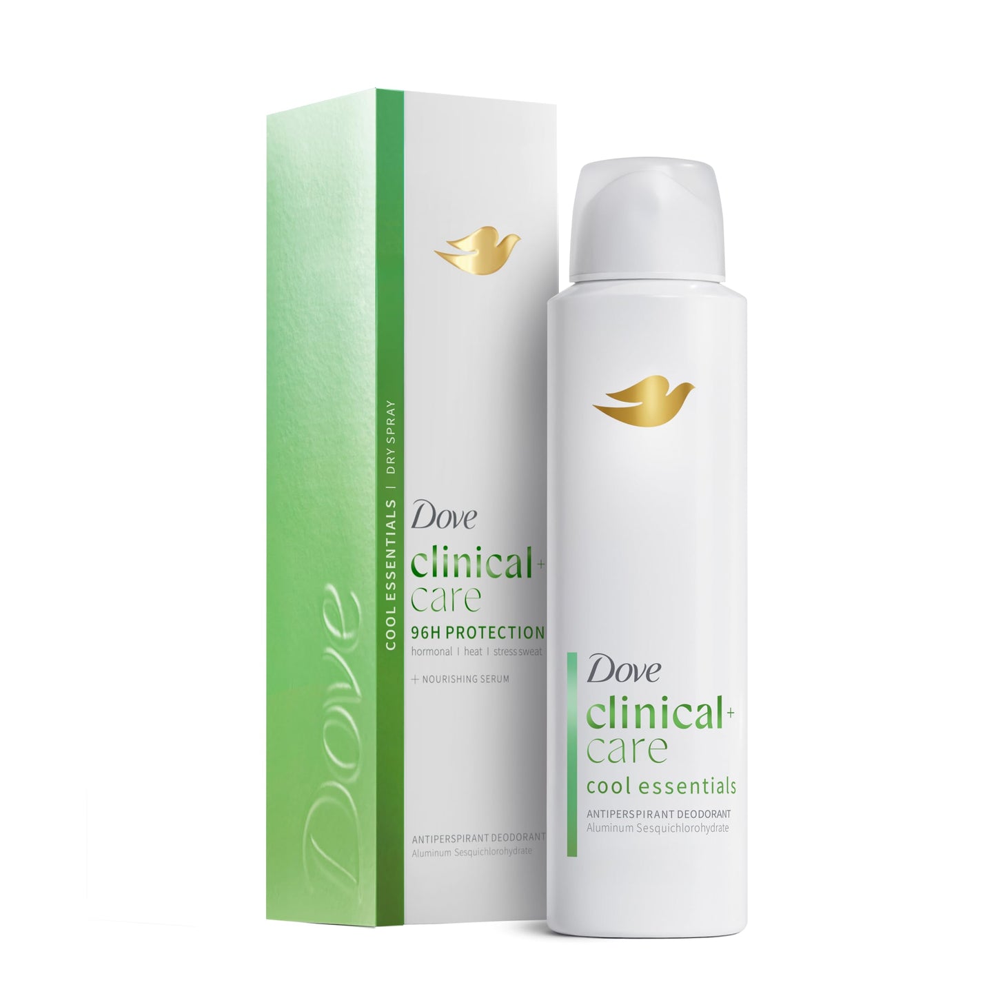 Dove Clinical + Care Antiperspirant Deodorant Dry Spray for Women, 96H Clinical Strength Sweat & Odor Protection, With Nourishing Serum, Cool Beauty and Personal Care Dove