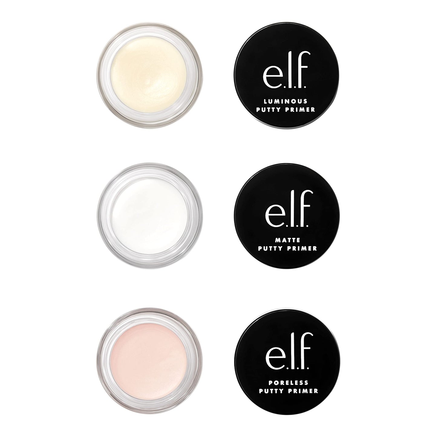 e.l.f. Cosmetics Putty Primer Trio, Includes Poreless Putty, Matte Putty & Luminous Putty, Travel Size, 0.14 Oz (4g) Each, 0.14 ounces Beauty & Personal Care e.l.f.