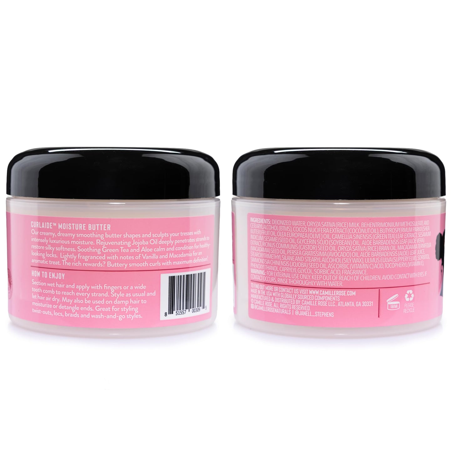 Camille Rose Curlaide Moisture Butter - Curly Hair Cream with Green Tea & Jojoba, Detangler, 8 Fl Oz Beauty & Personal Care Camille Rose