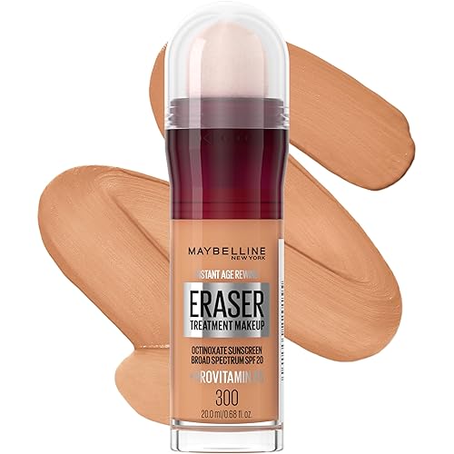 Maybelline Instant Age Rewind Eraser Foundation with SPF 20 and Moisturizing ProVitamin B5, 300, 1 Count (Packaging May Vary) Beauty & Personal Care MAYBELLINE