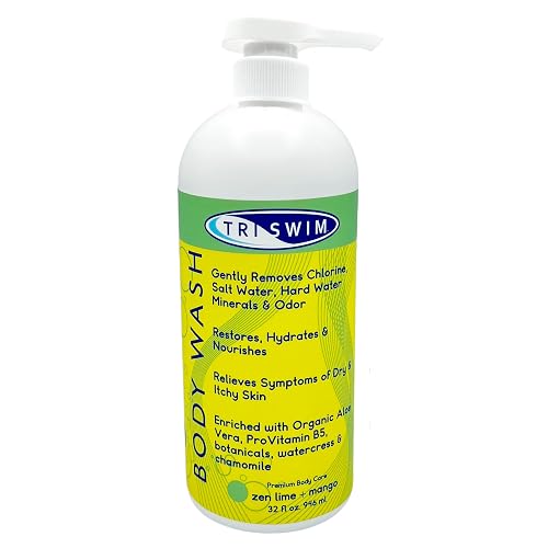 TRISWIM Chlorine Removal Body Wash 32 Fl Oz | Removes Chlorine, Bromine, Hard Water Minerals & Saltwater | Hydrates & Restores Skin | Zen Lime + Mango Beauty & Personal Care TRISWIM