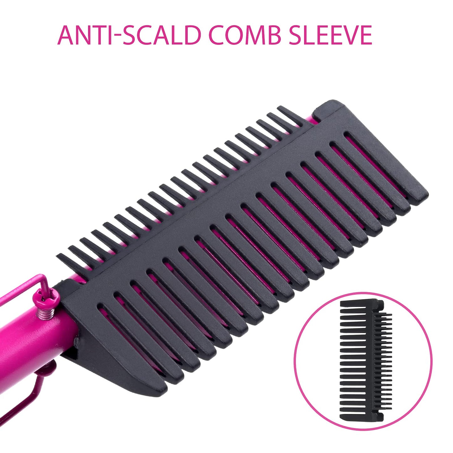 Hot Comb Anti-Scald Ceramic Heated Hair Styling Tool - Straightener, Curler, Travel-Friendly Beard Pressing Comb Beauty & Personal Care Erokicysh