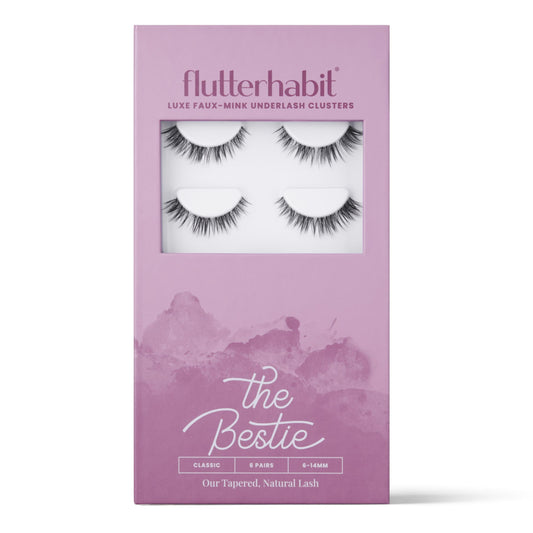 FlutterHabit Bestie Lash Clusters for Women, Salon Quality At Home Eyelashes Extension Kit, 6 Lash Sets, No Lash Glue Included Beauty & Personal Care FlutterHabit