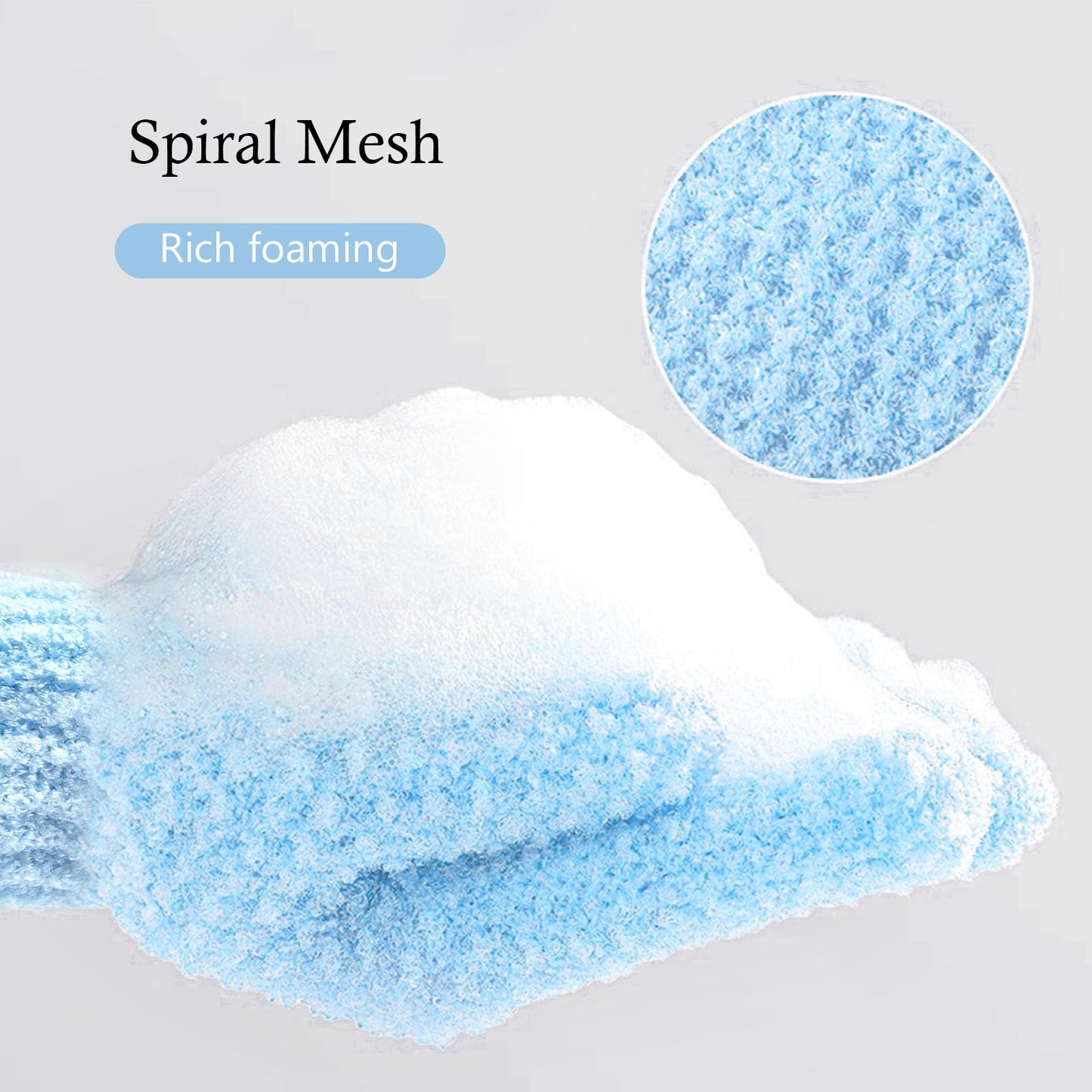 BlingKingdom 1 Pair Bath Gloves for Shower Exfoliating Wash Gloves Shower Mitts for Women Beauty Spa Massage Skin Shower Body Scrubber (Blue) Beauty and Personal Care BlingKingdom