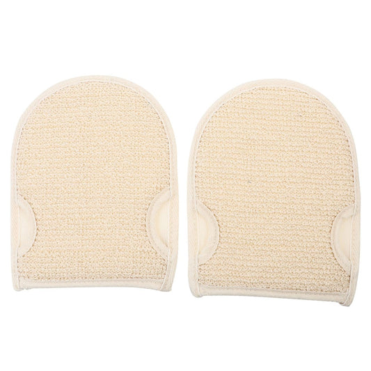 Ciieeo 2pcs Exfoliating Shower Gloves Double-Sided Cotton Linen Bathing Scrubbers for Body Scrub Dead Skin Removal Korean Spa Bath Accessories Beige Beauty and Personal Care Ciieeo