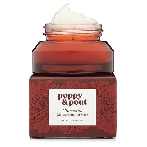 Poppy & Pout Cinnamint Overnight Lip Mask - Nourishing Natural Lip Treatment with Shea Butter & Beeswax - Cruelty Free, Recyclable Glass Jar (0.65 oz) Beauty & Personal Care Poppy & Pout