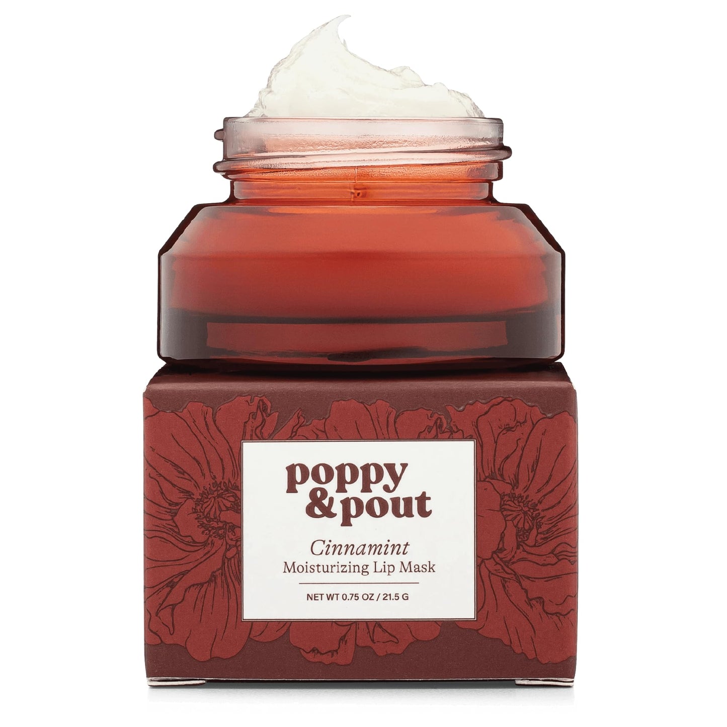 Poppy & Pout Cinnamint Overnight Lip Mask - Nourishing Natural Lip Treatment with Shea Butter & Beeswax - Cruelty Free, Recyclable Glass Jar (0.65 oz) Beauty & Personal Care Poppy & Pout