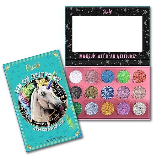 Sin of Glittony Glitter Palette by Rude Cosmetics for Women - 0.634 oz Eye Shadow Beauty & Personal Care RUDE