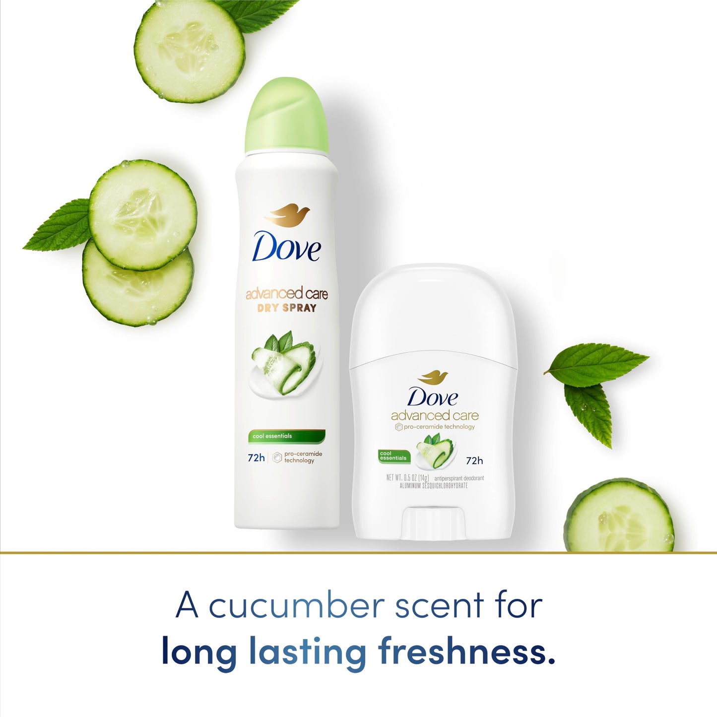 Dove Advanced Care Antiperspirant Deodorant Stick Cool Essentials for helping your skin barrier repair after shaving 72h odor control and all-day Beauty and Personal Care Dove