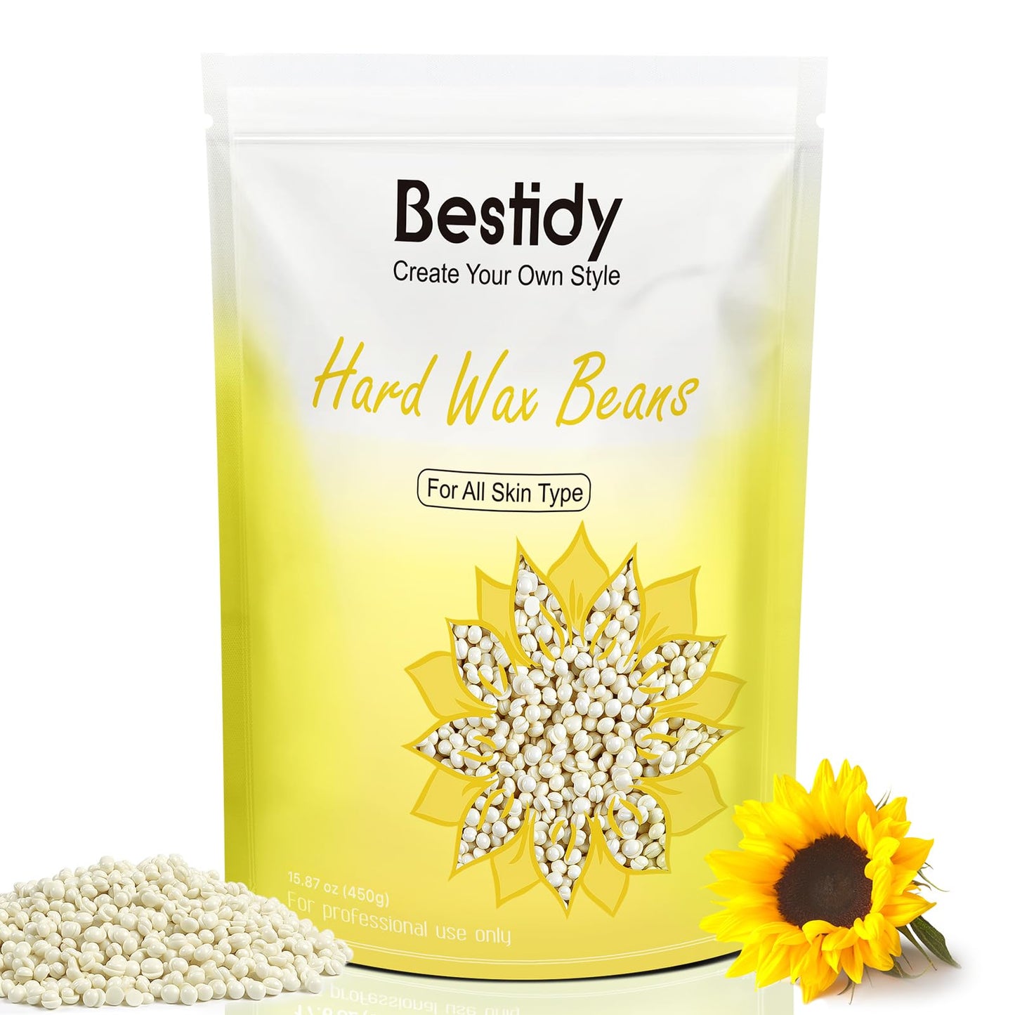 Bestidy Hard Wax Beads for Hair Removal, Waxing Beads for Coarse Hair, 500g Refill Wax Beads for Wax Warmer, Home Waxing for All Body and Brazilian Beauty and Personal Care Bestidy